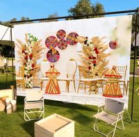 Décoration de mariage, taille personnalisée 10*10FT, tissu en fibre de polyester imprimé en 3D, toile de fond de style éthiopien