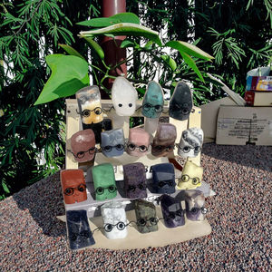 Vente en gros de <span class=keywords><strong>pierre</strong></span> décorative de hérisson en cristal naturel sculpture sur petites lunettes style gravure type artisanat - Product Image 1