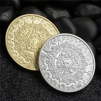 Pièce de monnaie Maya de haute qualité, Art du calendrier aztèque, Culture et prophétie, Pièce commémorative plaquée or, Articles de collection, Pièce de monnaie personnalisée de défi