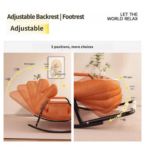 <span class=keywords><strong>Fauteuil</strong></span> inclinable à bascule <span class=keywords><strong>moderne</strong></span> en métal pour une personne, idéal pour balcon, salon et chambre à coucher – Mobilier de loisirs pour la maison - Product Image 3