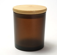 Vente en gros 8oz 10oz 14oz 160z Pot vide en verre dépoli pour bougie Bocaux à bougie à 3 mèches avec couvercle pour la décoration de la maison