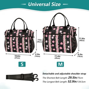 Wholesale Puakenikeni <b>Lei</b> Flower Design Custom Reusable Insulated Cooler Bag Thermal Zipper Cool Lunch Bag for Picnic - Product Image 2