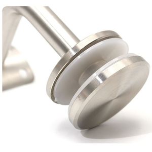 Soporte de barandilla de acero inoxidable F-1058 en forma de L, diseño moderno cepillado para escaleras con base de hormigón - Product Image 1
