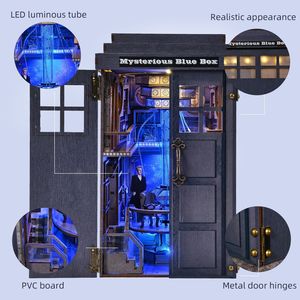 Modèle de maisonnette DIY Cabine téléphonique magique mystérieuse, support de livres, étagère en bois faite à la main, décoration, jouet, cadeau CH08, pour 14 ans et plus - Product Image 3