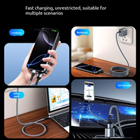 Kabel USB C ke USB C Pengisian Cepat 100W PD untuk Ponsel Apple, Huawei, dan Android, Kabel Data Nilon Terjalin Tipe-C