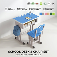 Ensemble de bureau et chaise d'école en métal réglable, table d'étude moderne, mobilier ergonomique pour étudiants, pour chambre à coucher, salon, salle de classe
