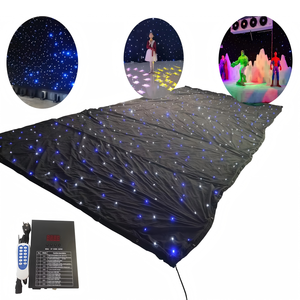 Rideau de fond de scène LED étoilé pour <span class=keywords><strong>DJ</strong></span> de <span class=keywords><strong>mariage</strong></span>, lumière matricielle RGB/blanc chaud/bleu, DMX512, taille personnalisable, décoration pour événements de parcs à thème - Product Image 6