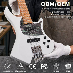Headless 4 <b>String</b> Matte Bass Guitar Multiscale Fanned Frets Roasted Maple Neck OEM ODM Custom Wholesale - Product Image 1