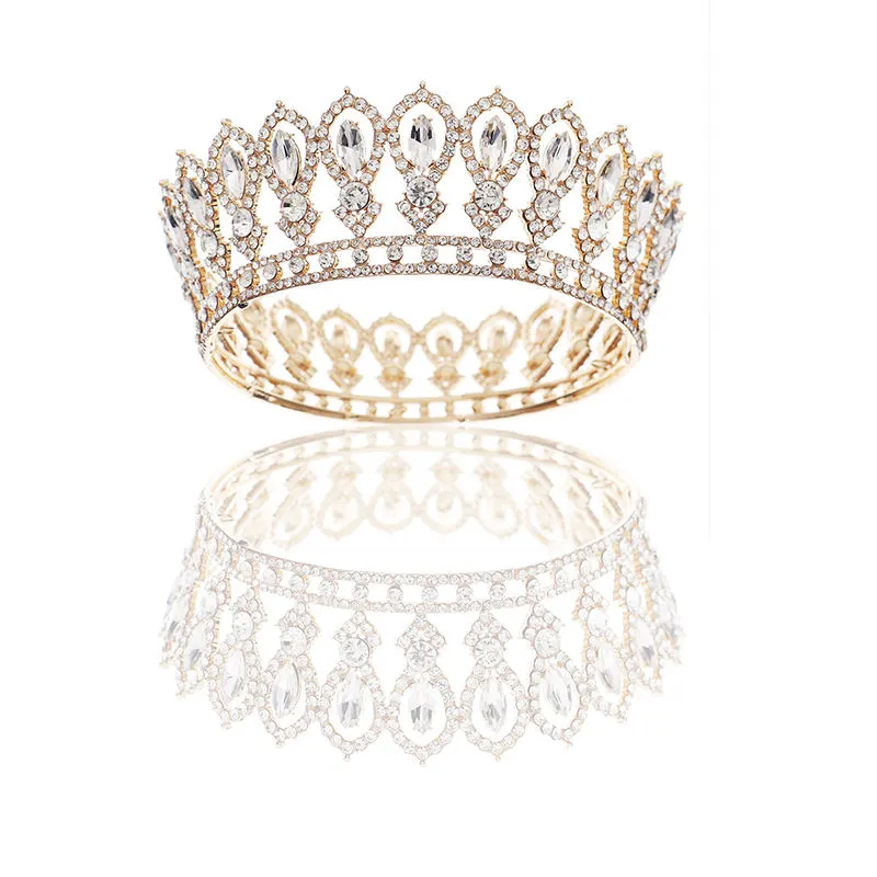 바로크 모조 다이아몬드 티아라 드 Noiva Couronne 11.5cm 레트로 웨딩 티아라 신부 왕관 여왕 도매 크라운 장식