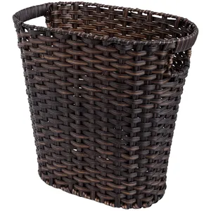 Rattan tessuto di plastica cesto di stoccaggio per rifiuti di carta dell'immondizia di stoccaggio in <span class=keywords><strong>bagno</strong></span> <span class=keywords><strong>bagno</strong></span> camera <span class=keywords><strong>da</strong></span> letto o organizzazione cesto di vimini - Product Image 4