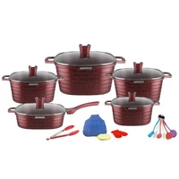 Ensemble de casseroles et poêles carrées de haute qualité, légères, 21 pièces, revêtement antiadhésif en pierre de Maifan, compatible avec les cuisinières à gaz et les fours