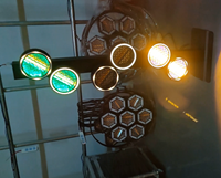 Lot de 6 projecteurs LED RGB rotatifs 300W, type Par mural, DMX, pour éclairage de scène, fêtes, clubs, discothèques et Noël
