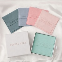 Pochettes d'emballage pour bijoux en microfibre de velours, pliables, personnalisables, 8x8cm, sacs carrés, vente en gros