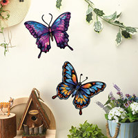Décoration murale extérieure en fer forgé coloré, ensemble de 3 sculptures d'art, pour jardin, cour, maison, style minimaliste