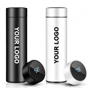 Bouteille d'eau en acier inoxydable avec affichage de la température LED et logo personnalisé pour la promotion, les activités d'entreprise, les cadeaux d'affaires - Product Image 1