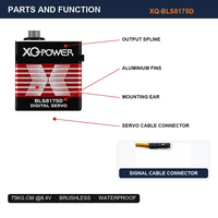 Servomoteurs robustes à vendre XQ-POWER XQ-BLS8175D 75kg Servomoteur numérique sans balais 8.4V pour voiture RC et robot à l'échelle 1/5