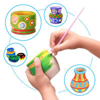 Kit de poterie en argile, bricolage en céramique, jeux créatifs, jouets d'art en argile pour enfants, jouet de tour de potier