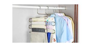Magic Stainless Steel Trousers <b>Hanger</b> Multifunction Pants Closet <b>Belt</b> Holder Rack S-type 5 Layers Saving Space - Product Image 5