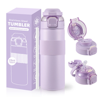 Gourde isotherme personnalisée avec logo, 700 ml, double paroi en acier inoxydable, étui en silicone, classique pour boissons chaudes et froides