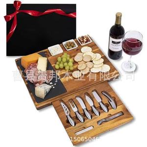 Juego de tabla de quesos de madera de acacia Guibang con cuchillos, tabla de cortar duradera de 15x12 pulgadas para servir comida en fiestas y picnics al aire libre - Product Image 2
