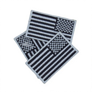 Patch thermocollant drapeau américain brodé en tissu tissé, applique décorative rectangulaire pour vêtements - Product Image 1
