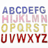 Autocollant Résine Strass Lettre Motif Alphabet Anglais Cristal Applique Fer sur Patchs pour Sacs à Vêtements