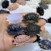 Vente en gros de mini sculptures de lotus en cristal naturel brut, figurines de fleurs en pierres précieuses de forme irrégulière, luxe, Feng Shui, guérison
