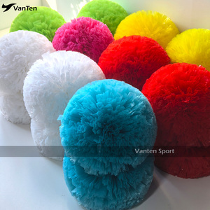Nouveaux pompons de cheerleading écologiques en néon rose personnalisables de 4/3,5 pouces pour les compétitions de cheerleading Allstar et les événements de danse - Product Image 4