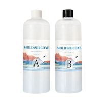 Kit de silicone liquide translucide 1:1 de 1000 ml pour la fabrication de moules DIY, silicone RTV pour la fabrication de bougies, de savons, de bijoux et de résine.