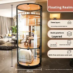 Villa <span class=keywords><strong>de</strong></span> luxe intelligente <span class=keywords><strong>pour</strong></span> chat avec grand espace libre, <span class=keywords><strong>toilette</strong></span> ronde intégrée et meuble <span class=keywords><strong>de</strong></span> salon – Idéale <span class=keywords><strong>pour</strong></span> le dropshipping - Product Image 5