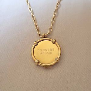 MECYLIFE N'ayez pas <span class=keywords><strong>peur</strong></span> collier en acier inoxydable plaqué or bijoux gravés affirmation - Product Image 3