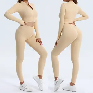 Wholesale 3 PCS Ribbed Casual Yoga Set Activewear Fitness Clothing