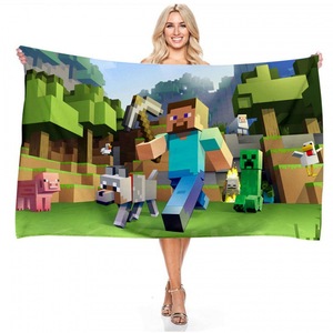 Toalla de Baño de Microfibra <span class=keywords><strong>Minecraft</strong></span> con Estampado Personalizado al por Mayor, Toalla de Ducha Rectangular Suave con Impresión Digital Personalizada - Product Image 1