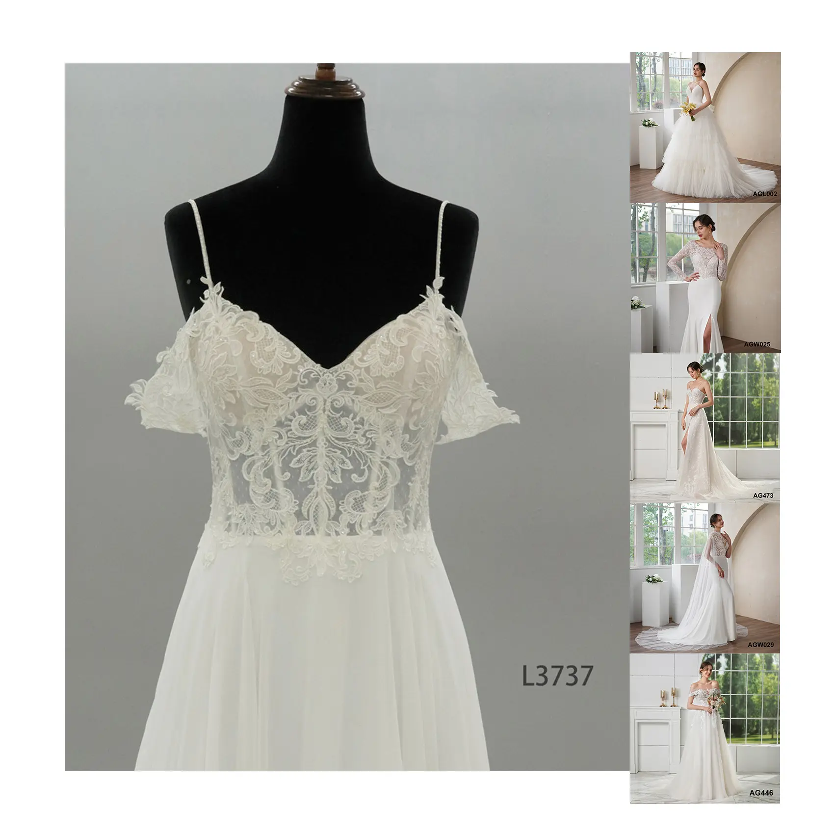 Robe De Mariage Plus size women dresses Bridal Gown Strap Shoulder Crystal Lace Wedding Dresses 2022