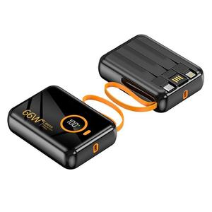 พาวเวอร์แบงค์พลาสติก 66W ชาร์จเร็วสุด สายชาร์จในตัว ขนาดกะทัดรัด พกพาสะดวก หน้าจอดิจิตอลแท้ สาม-in-หนึ่ง สำหรับโทรศัพท์มือถือ - Product Image 5