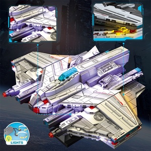 Reobrix 846 pièces, <span class=keywords><strong>vaisseau</strong></span> spatial, navire d'artillerie, missile, modèle MOC, briques, jouets DIY, ensembles de blocs de construction en plastique - Product Image 5