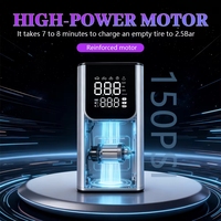 Compresseur d'air portable pour voiture, dégonfleur, batterie rechargeable 150 PSI pour moto et ballon