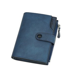 2024 New Vintage Large Capacity Short Style Zipper <strong>Wallet</strong> With Button for Men,Male PU Leather Coin Purse RFID Card Holder Case - Product Image 1