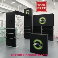 Stand d'exposition modulaire réutilisable en aluminium portable 10x10 pieds pour salon professionnel