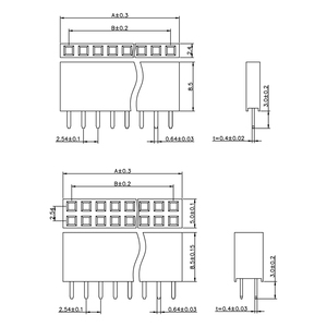 Nữ tiêu đề pins 2.54 mét 2pin đến 40 pin hàng duy nhất và đôi hàng thông qua lỗ dọc kết nối nhà máy tùy chỉnh - Product Image 3