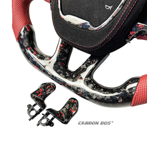 <span class=keywords><strong>Volant</strong></span> <span class=keywords><strong>de</strong></span> voiture en cuir et fibre <span class=keywords><strong>de</strong></span> carbone véritable sur mesure, <span class=keywords><strong>prix</strong></span> <span class=keywords><strong>de</strong></span> gros usine, pour Dodge Challenger Hellcat Charger - Product Image 3