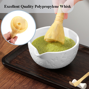 Japanese Traditional 7-Piece Matcha <b>Tea</b> <b>Set</b> Ceramic Engraved Bowl Butterfly Design Polypropylene Whisk Kit for <b>Tea</b> Ceremony - Product Image 3