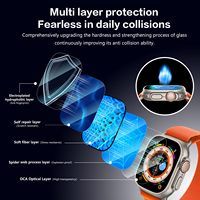 Personnalisé 9h anti-rayures antidéflagrant pour montre intelligente Couvercle de protection d'écran 3D en verre trempé pour montre Film de protection