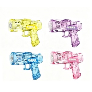 Pistolet à <span class=keywords><strong>bulles</strong></span> électrique transparent avec lumières, lanceur automatique de <span class=keywords><strong>bulles</strong></span> de savon pour fêtes estivales en extérieur - Product Image 1