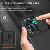 Étui support stéréoscopique pour Infinix Hot 12 11S NFC caméra coulissante armure antichoc coque de téléphone portable pour Infinix Note 12 11 Pro
