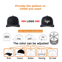 Casquette de baseball Heycap 5 panneaux en daim et maille, style trucker, avec logo personnalisé, profil haut, brodée, snapback