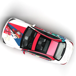 WRAPMASTER 1.52*20m Stiker Pembungkus Kendaraan Kustom PET Berubah Warna Pola Komik Pembungkus Mobil Vinyl Stiker Film Pembungkus Kendaraan - Product Image 2
