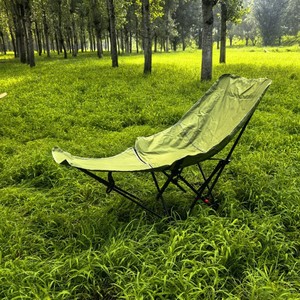 Folding Recliner Chair Oxford Cloth Portable Camping Chair With <b>Backrest</b> Outdoor Use - Product Image 4