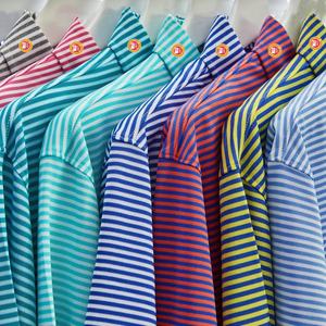 Camiseta de Golf de Punto para Hombre con Logotipo Personalizado OEM, Secado Rápido, Rayas, Impresión Digital, Informal, para Entrenamiento - Product Image 1