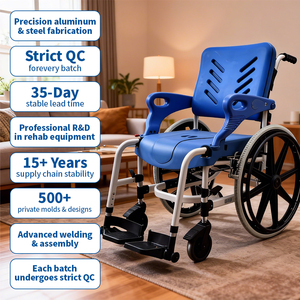 <span class=keywords><strong>Silla</strong></span> de Ducha y Comodidad Ligera de Aluminio de Alta Resistencia con <span class=keywords><strong>Ruedas</strong></span> para Cama, para Cuidado en el Hogar de Personas Mayores, Certificación CE, 125 kg, Envío Inmediato - Product Image 1